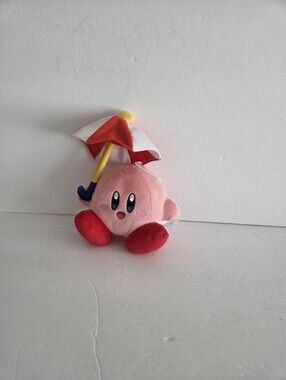 Little Buddy Pink Kirby Adventure Plush With  Umbrella - Soft Kids Stuffed Toy